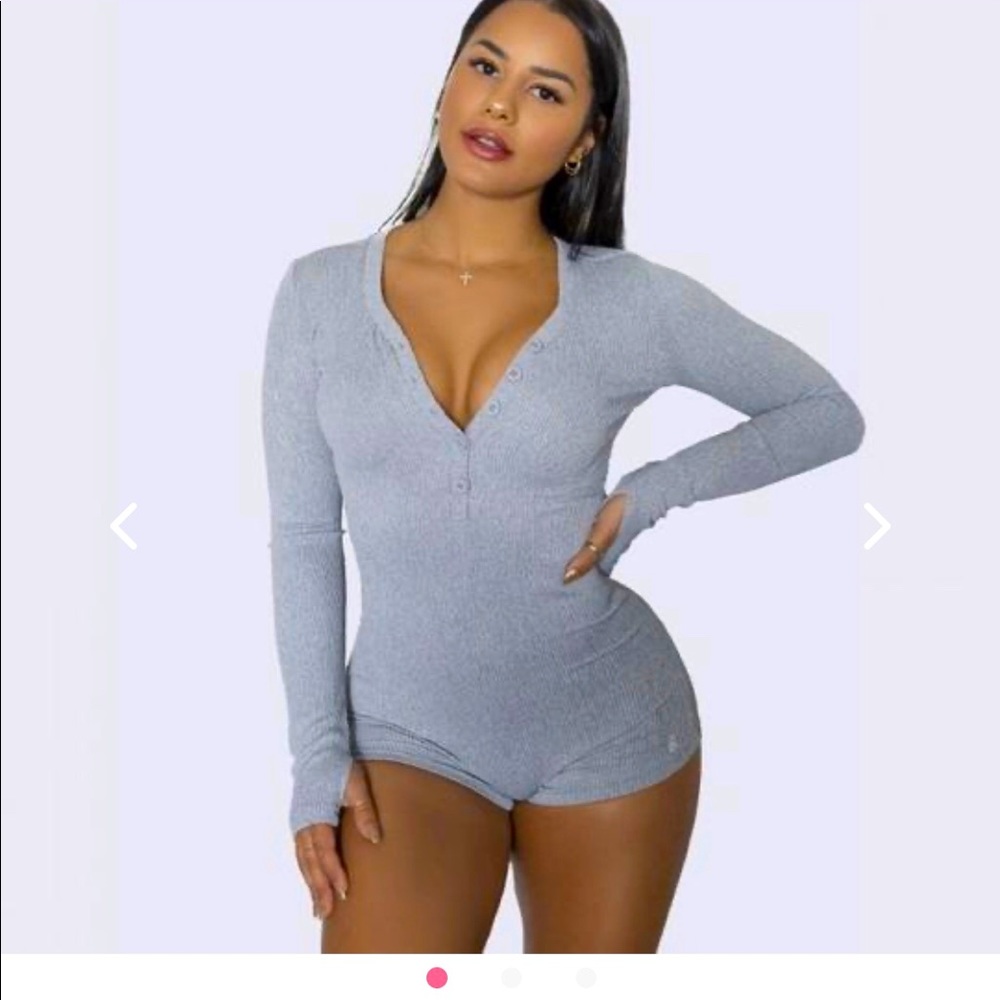 Ribbed Lounge Onesie in Heather Gray